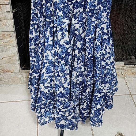 Chelsea & Theodore Paisley Peasant Maxi Sundress Smocked Waist Plus size 2X new - Picture 7 of 12